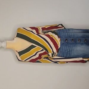 Zara basics striped rap top